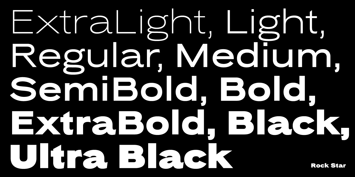 Example font Rock Star Narrow #6